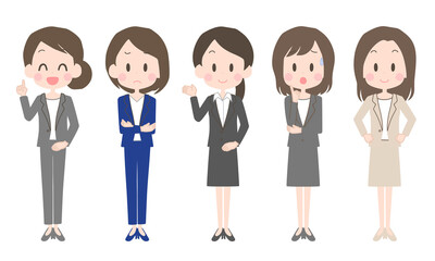 ビジネスウーマン　表情　セット