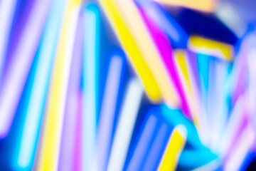 Abstract background of colorful bokeh fluorescent neon light