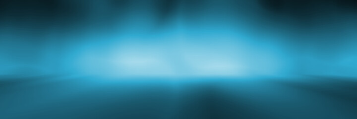 Blue empty room studio gradient used for background and display your product