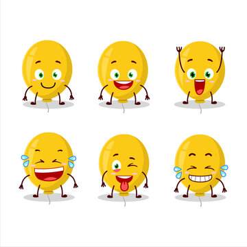 Cartoon character of yellow balloon with smile expression