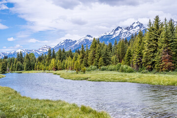 An overlooking view of Grand Tetons NP, Wyoming