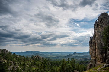 HDR view of Needles Highway .Cathedral Spires in the Black Hills of South Dakota