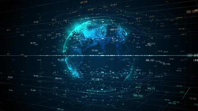 Technology Network Data Connection, Digital Network and Cyber Security Concept, Global Network 5g High-Speed Connection Background Concept, 4K