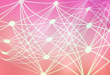 Light Pink vector background with forms of artificial intelligence.