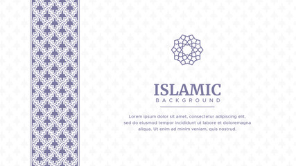 Islamic Arabic Background with Abstract Elegant Luxury Border and Copy Space