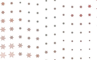 Light Green, Red vector template with ice snowflakes, stars.