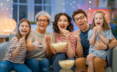 Happy family spending time together.