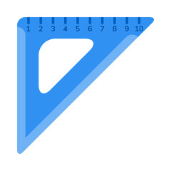 Flat triangle ruler icon isolated on white background. Equilateral triangle. Element for graphic and web design. Vector illustration.