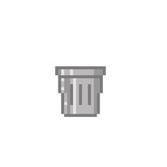 Trash can pixel art icon. Element design for logo, stickers, web, embroidery and mobile app. Isolated vector illustration. 8-bit sprite.