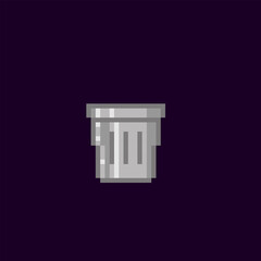 Fototapeta premium Trash can pixel art icon. Element design for logo, stickers, web, embroidery and mobile app. Isolated vector illustration. 8-bit sprite.