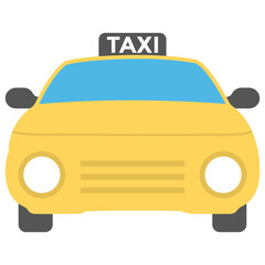 
A yellow colored car moving on a way representing taxi for travelling. 
