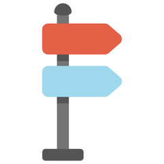 Road label for pointing the direction to travellers