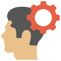 
Human head with gear icon presenting concept of creative thinking
