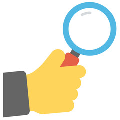 
A magnifier with pie graph depicting statistical analysis 
