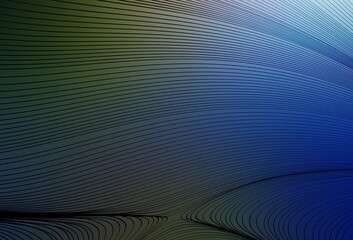 Naklejka premium Dark Blue, Green vector texture with curved lines.