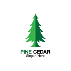 Cedar tree logo template vector icon design