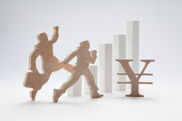 円とグラフとビジネスマン