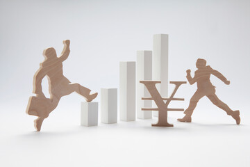 円とグラフとビジネスマン