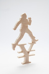 円マークとビジネスマン