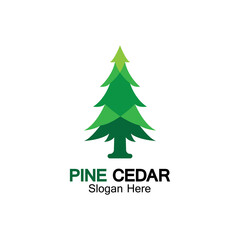 Cedar tree logo template vector icon design