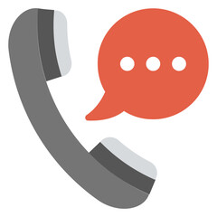 
Phone receiver with chat bubble representing telecommunication
