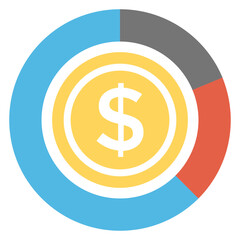 
Flat icon design of return on investment
