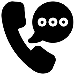 
Phone receiver with chat bubble representing telecommunication
