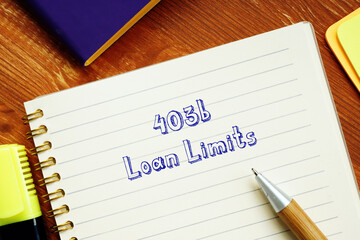 Business concept meaning 403b Loan Limits with inscription on the sheet.