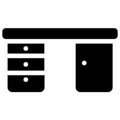 
An icon embedded with study lamp and monitor on office desk showing workplace concept
