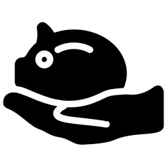 
Piggy bank under umbrella, money saving concept flat vector icon
