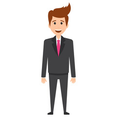 
A businessman avatar showing gesture of happiness 
