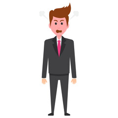 

A young business professional with anger expressions
