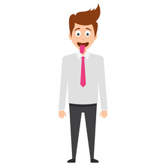 
A businessman avatar showing gesture of happiness 
