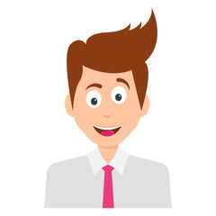 

A businessman avatar showing gesture of happiness 
