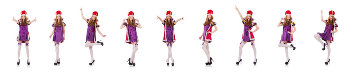 Woman queen isolated on the white background