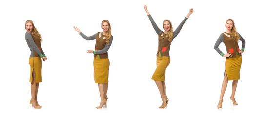 Beautiful woman isolated on white