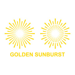 golden vintage sunburst vector template
