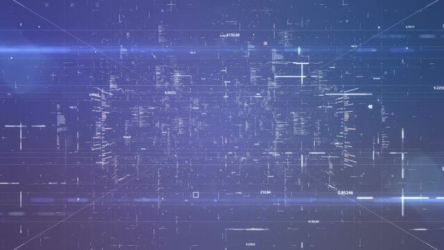 Digital spatial information flow.Fly through abstract 3D rendering of a scientific technology data binary code network conveying connectivity, complexity and data flood of modern digital age