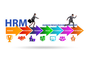 HRM - Human resource management concept with businessman