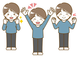 男性の楽しい表情