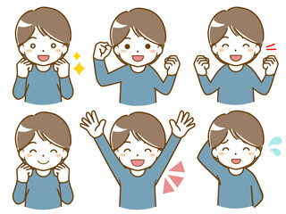 男性の楽しい表情