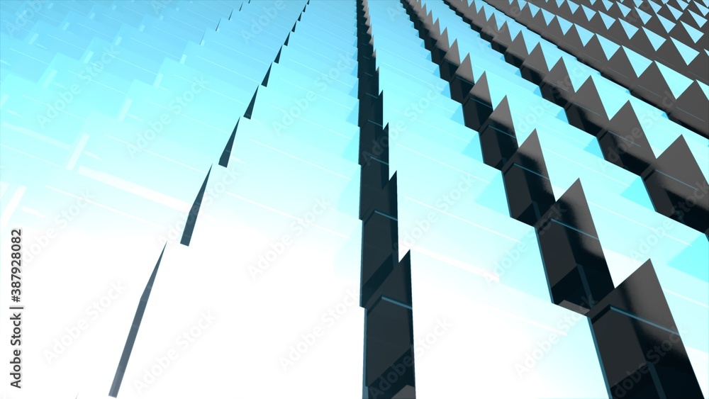 Poster abstract gray-blue background from cubes. 3d rendering.