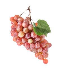 Sweet ripe grapes on white background