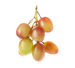 Sweet ripe grapes on white background