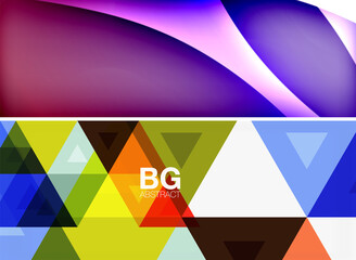 Set of modern geometric shapes abstract backgrounds. Vector illustrations for covers, banners, flyers and posters and other
