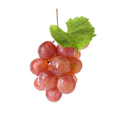 Sweet ripe grapes on white background