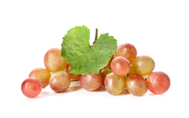 Sweet ripe grapes on white background