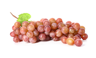 Sweet ripe grapes on white background