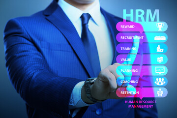 HRM - Human resource management concept with businessman