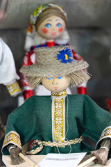 Fototapeta na wymiar Belarusian Folk Doll. National Traditional Folk Dolls